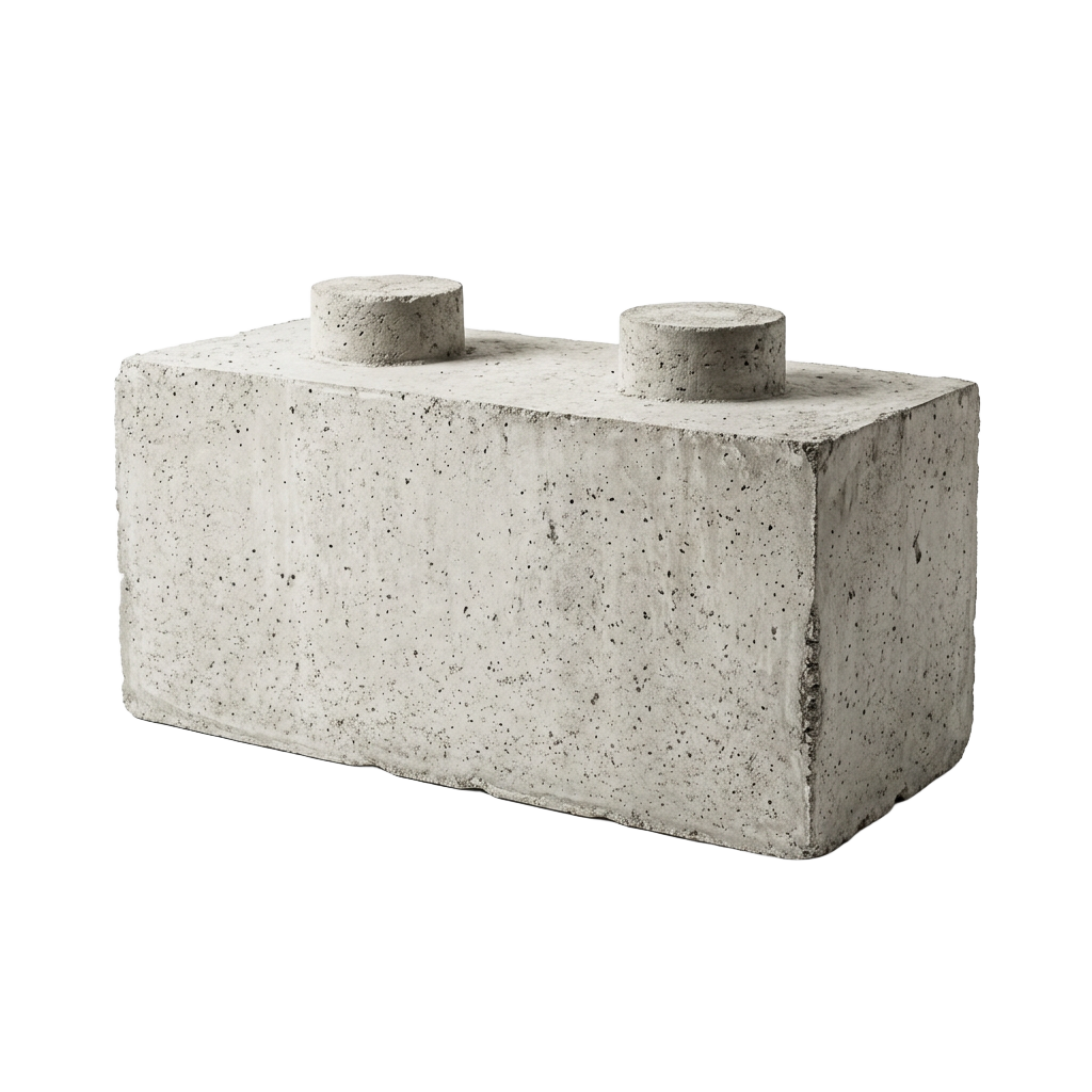 Concrete blocks delivered to material yard
