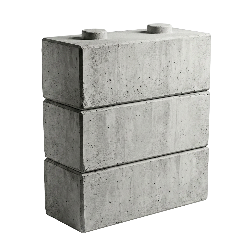 Stacked concrete barrier blocks